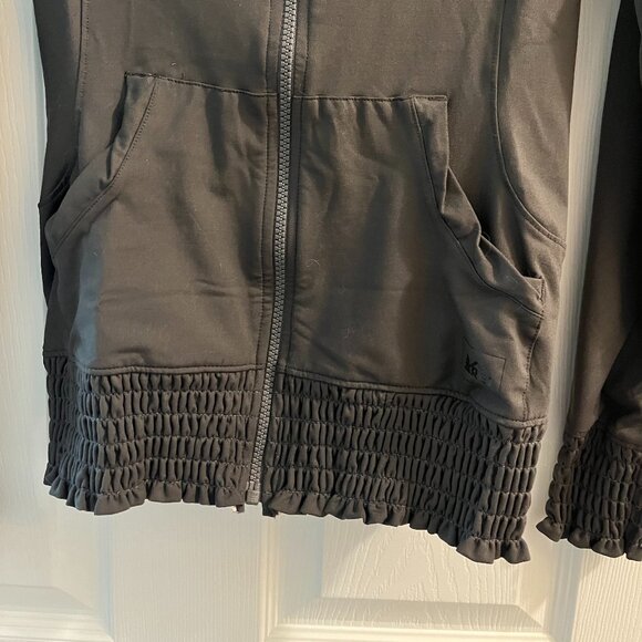 REI *Charcoal Gray* Lightweight Zip-Up | Stretchy | XXS | Ruffle Details | EUC - Picture 6 of 13
